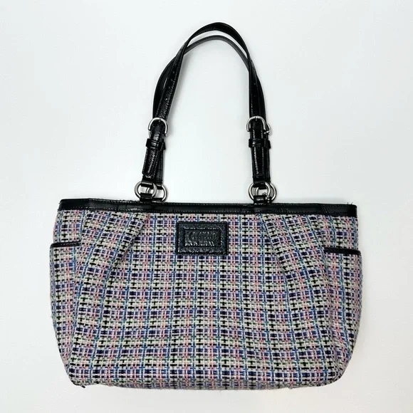 Coach Gallery Multicolored Herringbone Tweed Tote Bag - Picture 1 of 16
